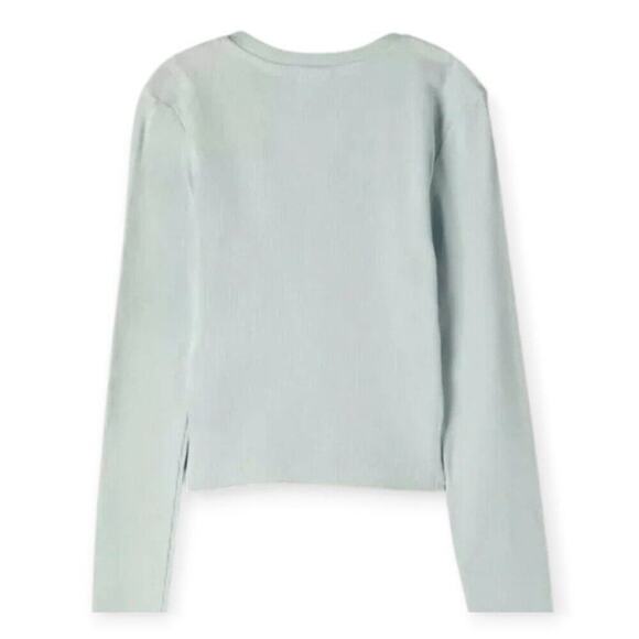 TNA Long Sleeve Ribbed Crop Top Plein Air Mint 1X NWT - Picture 5 of 7
